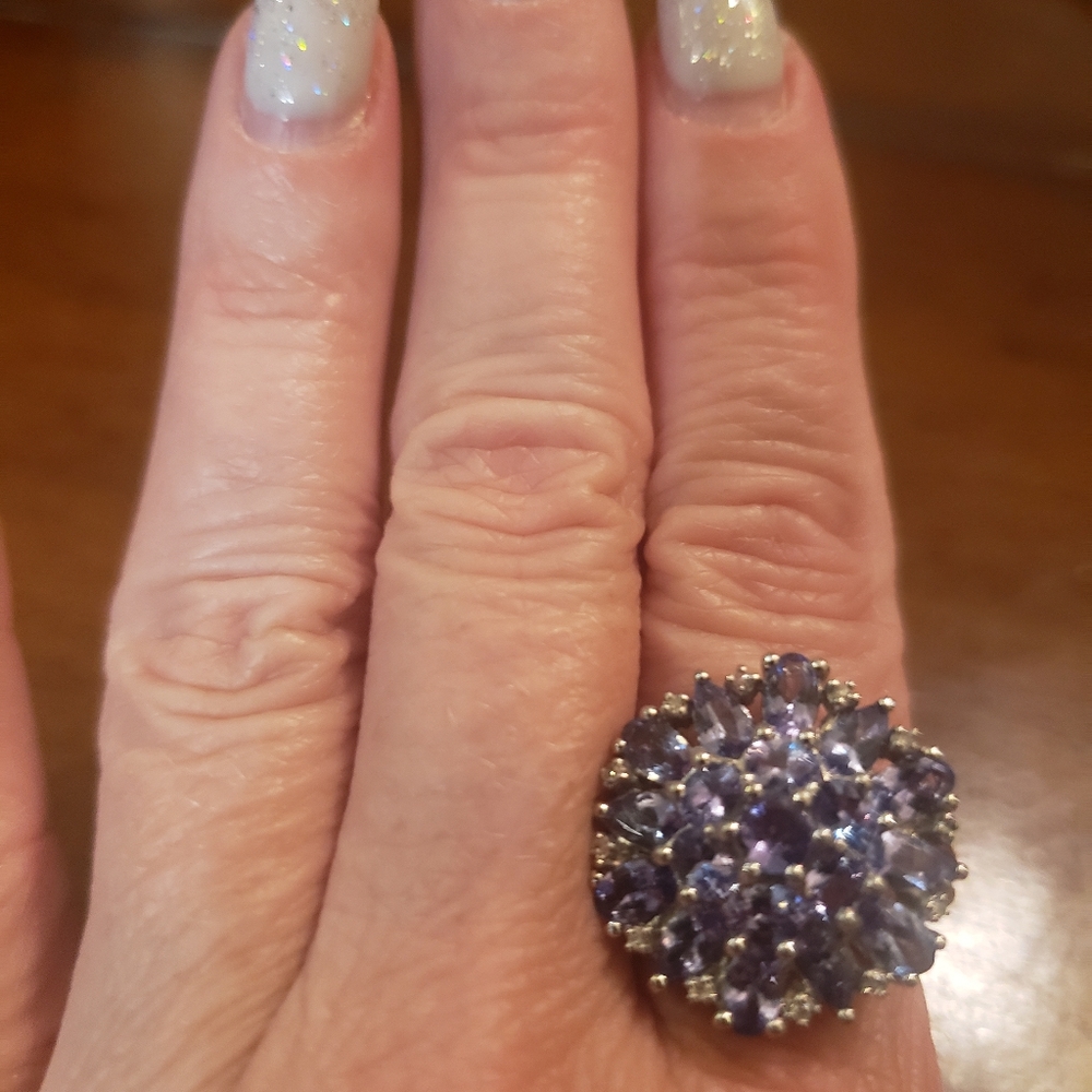 Sterling 925 Tanzanite Cocktail Ring